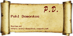 Pohl Domonkos névjegykártya